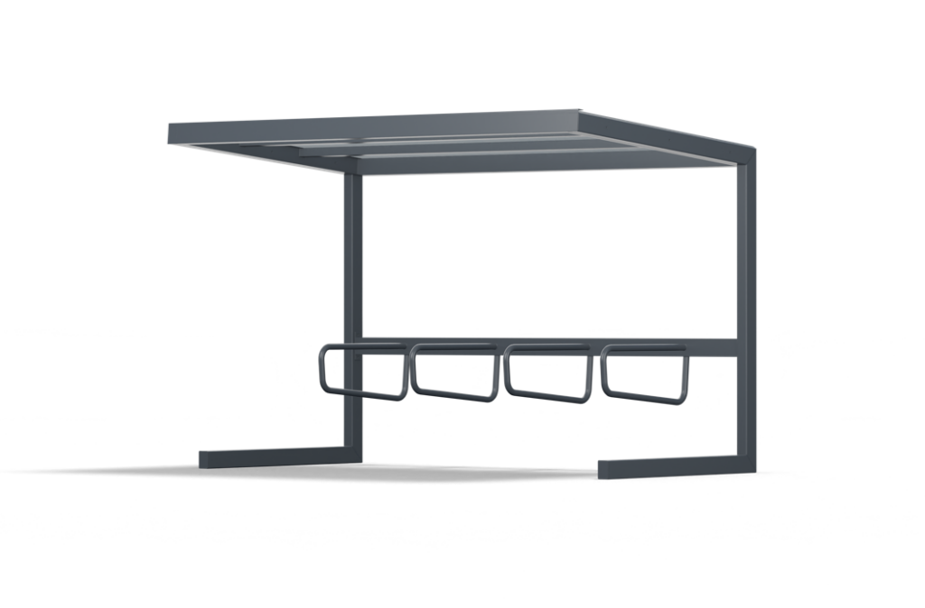 CPT on siirrettävä pyöräkatos. Modulaarinen ja jälkiasennettava pyöräkatos.